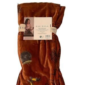 Rae Dunn | Hocus Pocus Halloween Blanket Fall burnt orange spider webs witches